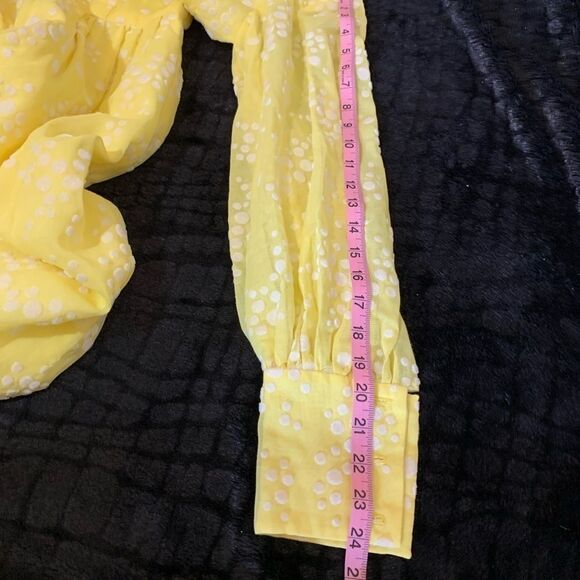 Vintage Rare Flocked Yellow Maxi‎ Dress - Picture 15 of 16